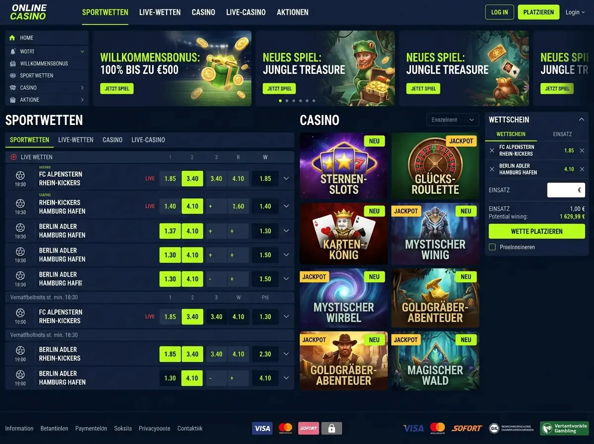 Tonyspins — Spiele und Quoten